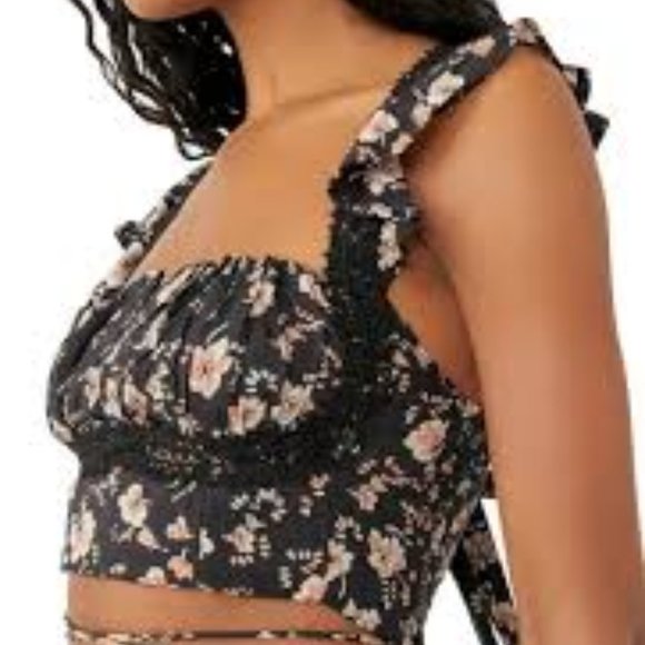 FREE PEOPLE bijou floral crop top Sz 12 NEW - Picture 2 of 10